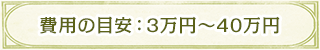 費用の目安：3万円〜40万円