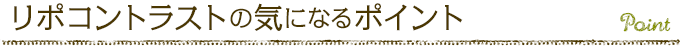 リポコントラストの気になるポイント